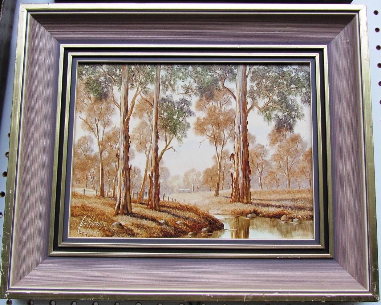 Appraisal: Les Young th century Gum Trees oil on board signed