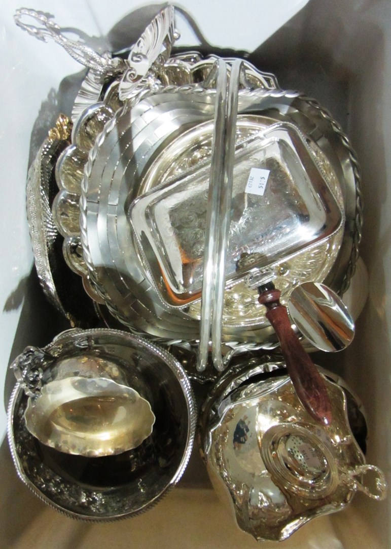 Appraisal: A quantity of silver plated wares including a Mappin Webb