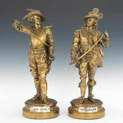 Appraisal: A Pair of Gilt Spelter Figures Don Juan and Don