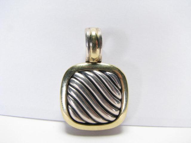 Appraisal: David Yurman sterling silver k yellow gold Cable Design Pendant