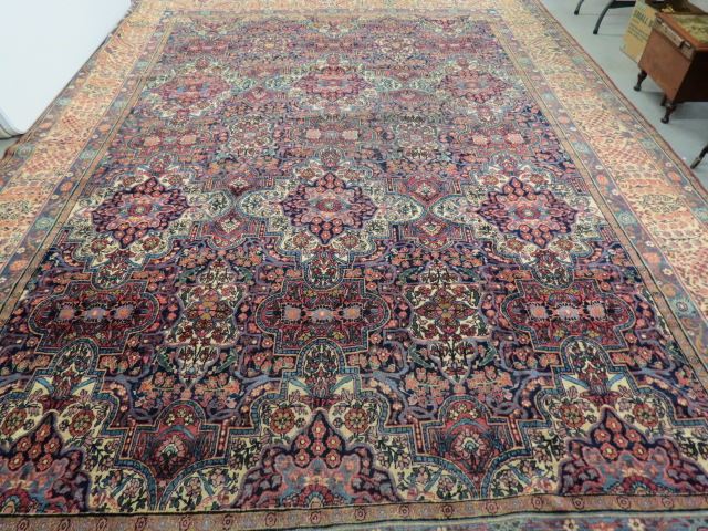 Appraisal: Lavar-Kirman Persian Handmade Room Size Rug antique elegant florals primarily