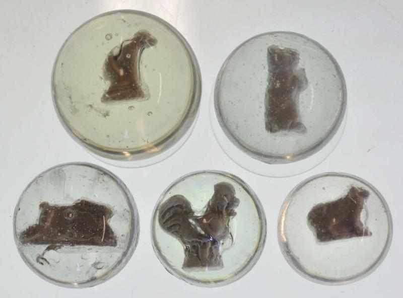 Appraisal: Lot of Sulphide Marbles Description Includes two rabbits two dogs