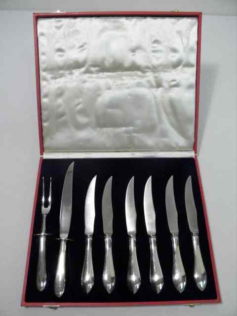 Appraisal: Cartier boxed set of six steak knives with a two