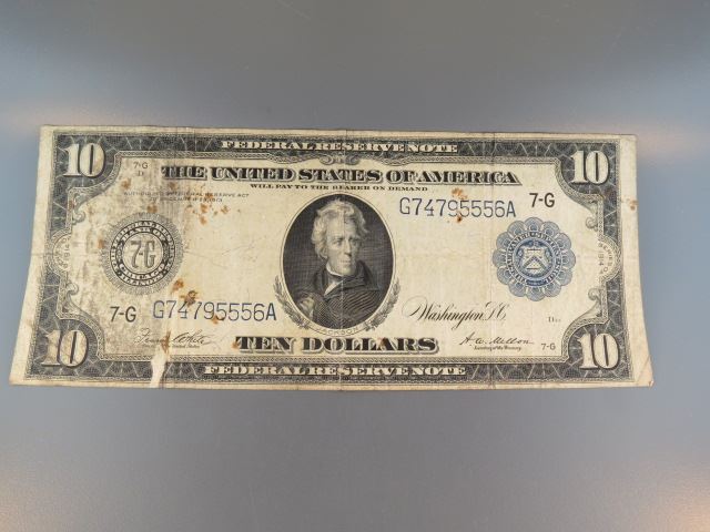 Appraisal: U S Federal Reserve Note Jackson large size blue seal