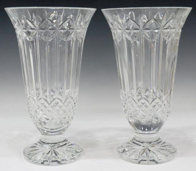 Appraisal: lot of Waterford Balmoral cut crystal footed vases both signed