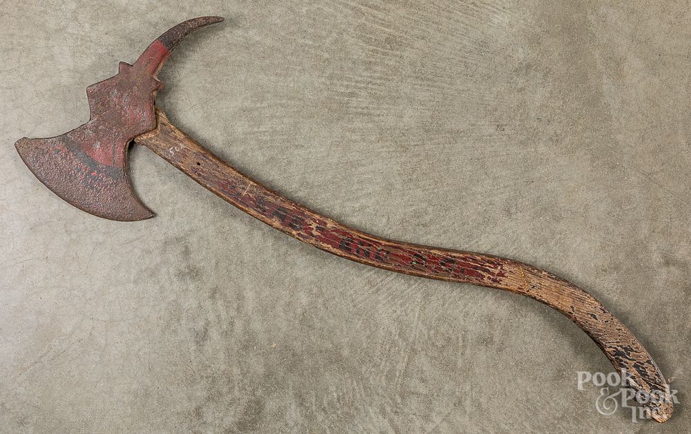 Appraisal: Early iron firemans axe Early iron firemans axe th c