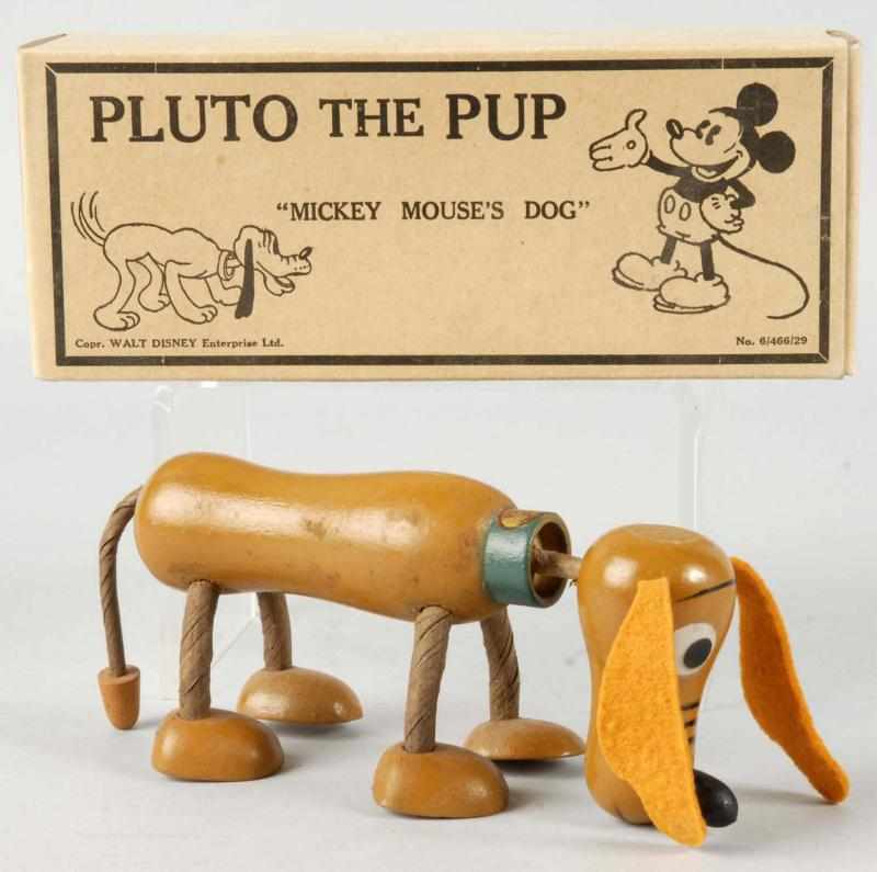 Appraisal: Wooden Fun-E-Flex Walt Disney Pluto the Pup Toy Description Nice