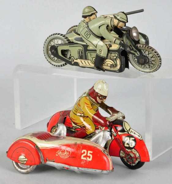 Appraisal: Lot of Tin Litho Motorcycle Wind-Up Toys German and Japanese