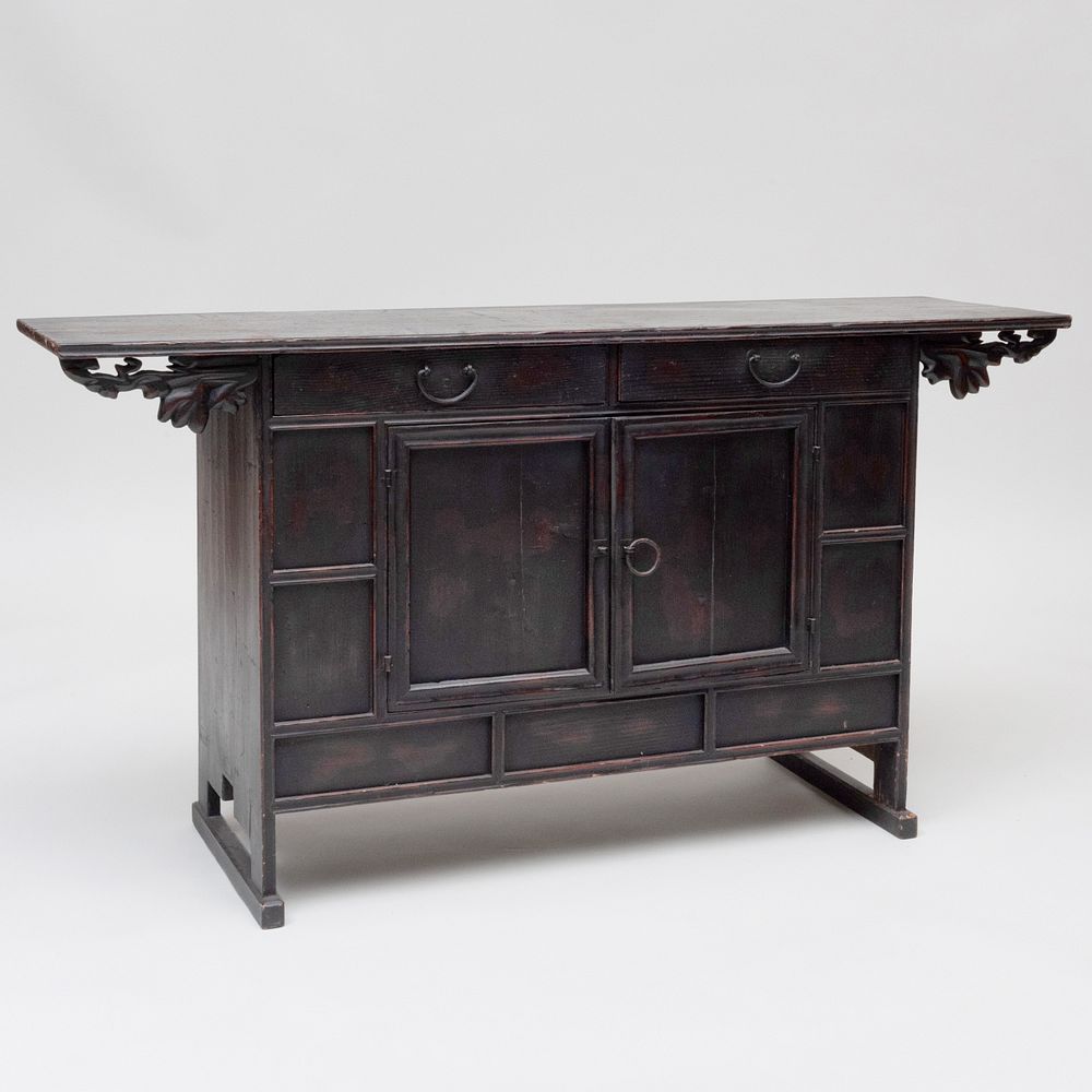 Appraisal: Korean Black Painted Cabinet x ft in x in Condition