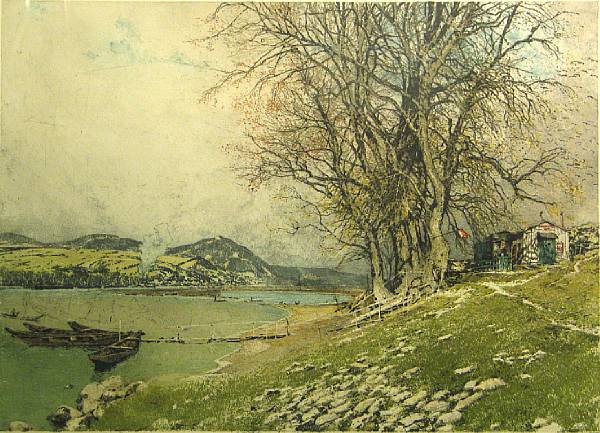 Appraisal: Luigi Kasimir Austrian - The Danube near Vienna K Color