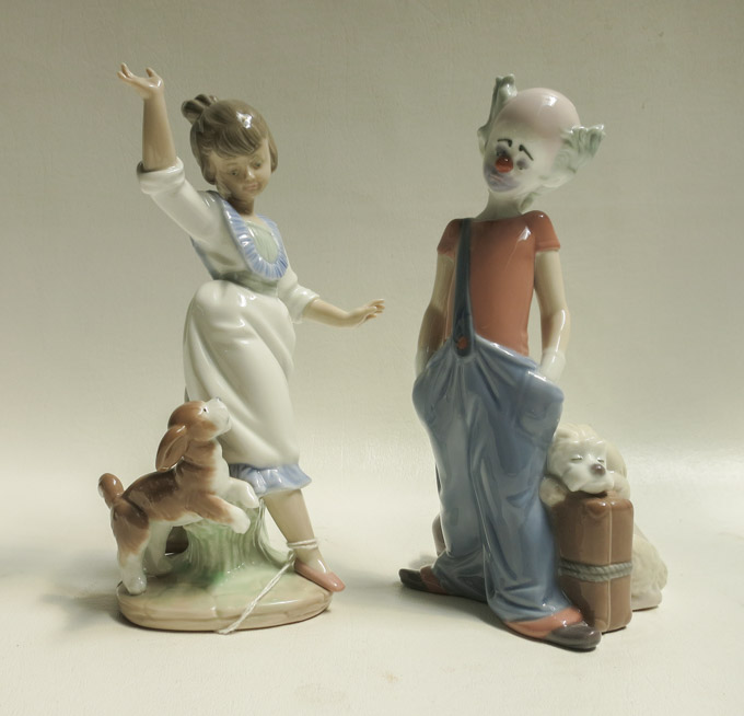 Appraisal: TWO LLADRO PORCELAIN FIGURINES by sculptor Juan Huerta Destination Big