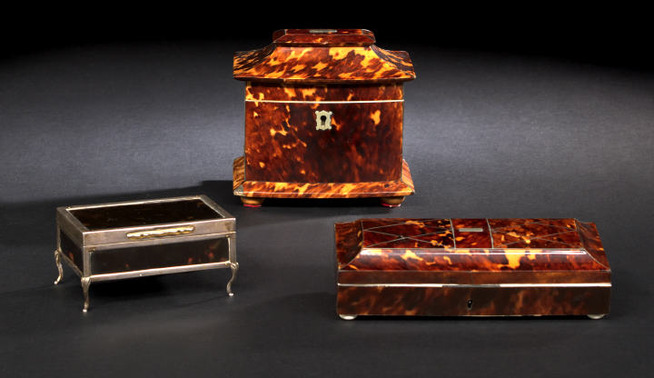 Appraisal: English Tortoiseshell Lady's Jewel Box th century of rectangular outline