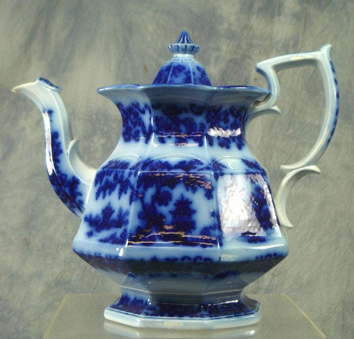 Appraisal: Staffordshire blue transfer Oriental pattern coffee pot chip at front