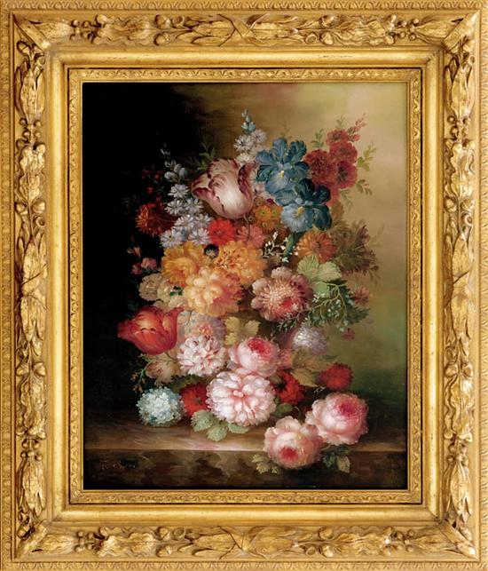 Appraisal: Dutch school th century FLORAL STILL LIFE oil on panel