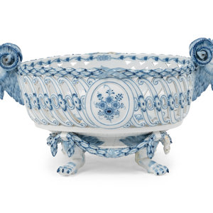 Appraisal: A Meissen Porcelain Reticulated Center Bowl th Century in the