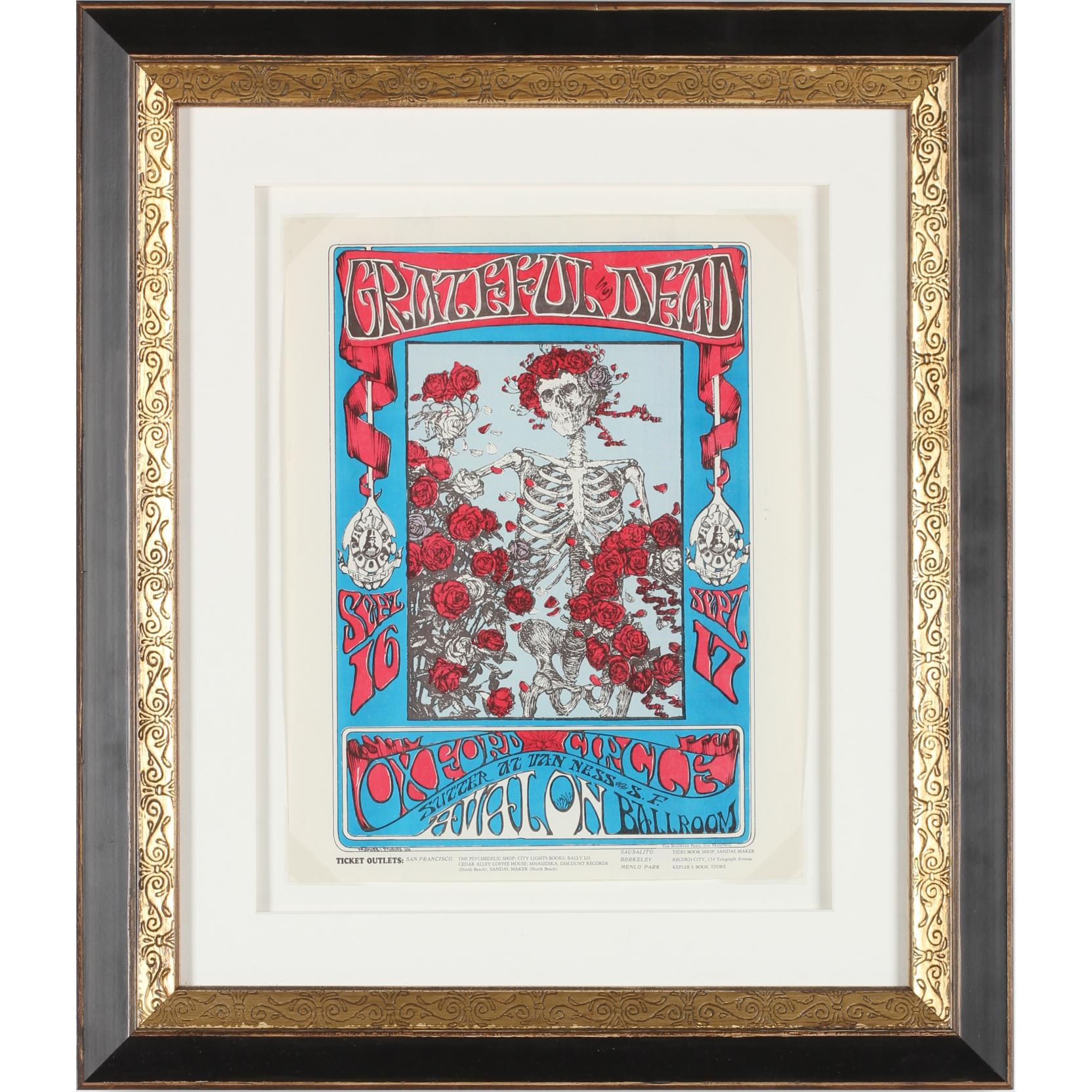 Appraisal: Original Grateful Dead Handbill Skeleton and Roses catalog no FD-