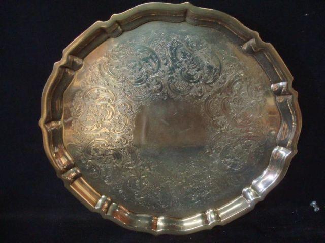 Appraisal: Sterling Gorham Chippendale Tray Nicely chased Dimensions diameter