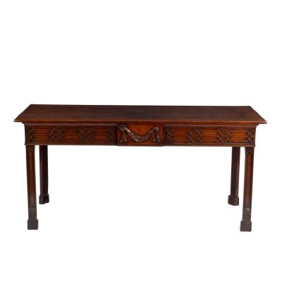 Appraisal: A George III mahogany serving table the frieze with central