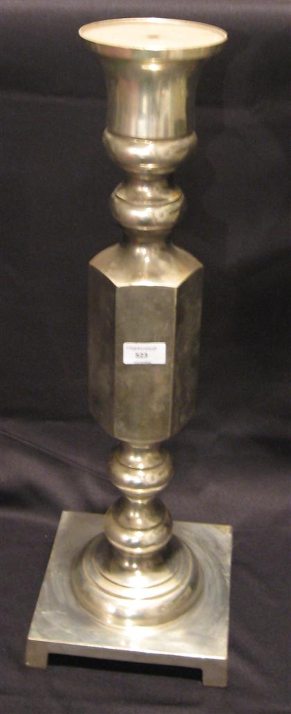 Appraisal: Metal pricket th century Of baluster form with octagonal pedestal