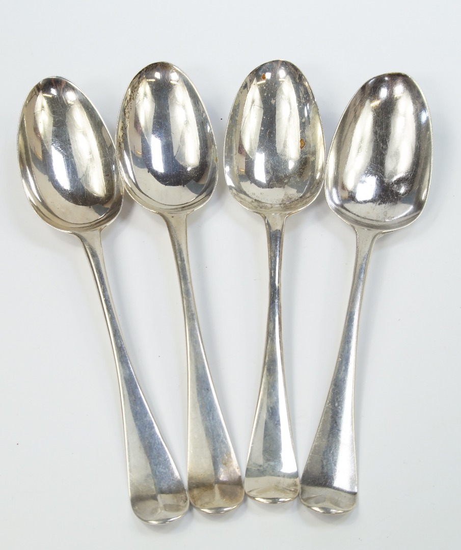 Appraisal: A pair of George II silver table spoons decorated in