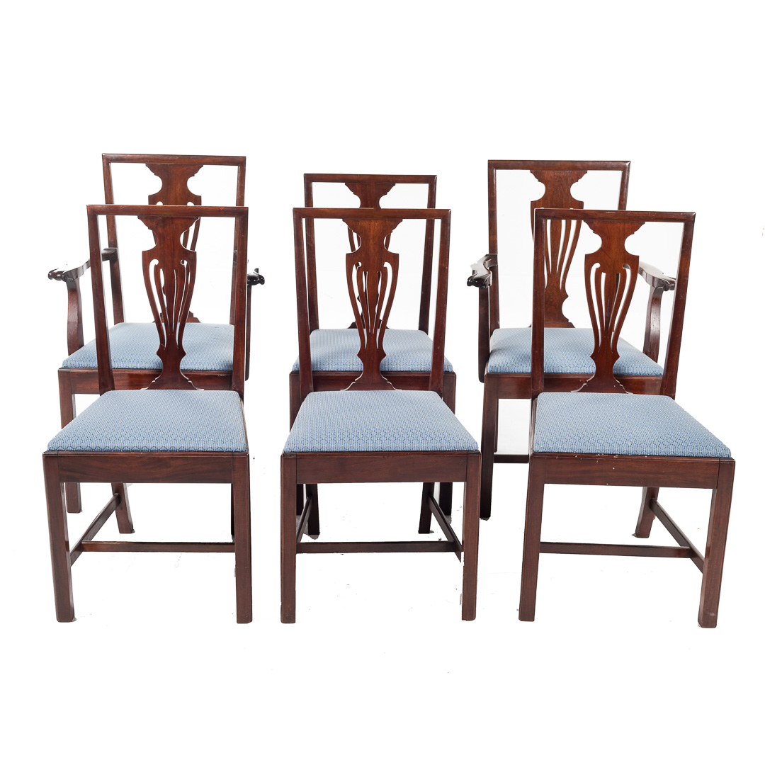 Appraisal: Six George III style dining chairs early th century two