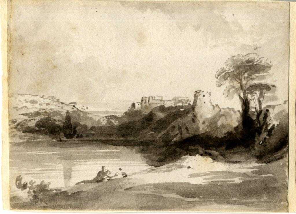 Appraisal: ATTRIBUTED TO JOHN VARLEY OWS - LANDSCAPE WITH FIGURES R