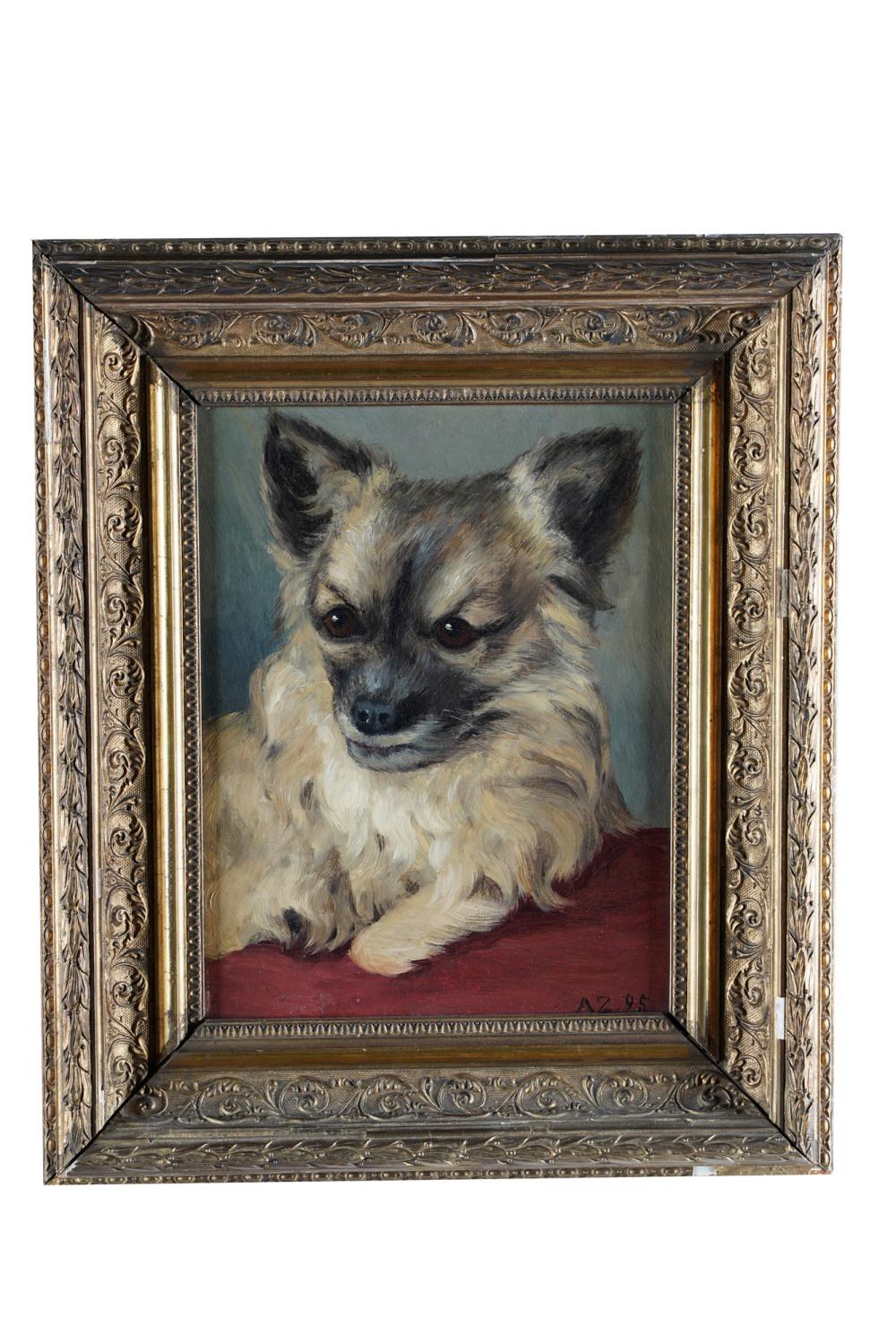 Appraisal: PORTRAIT OF A DOGoil on board signed lower right AZ