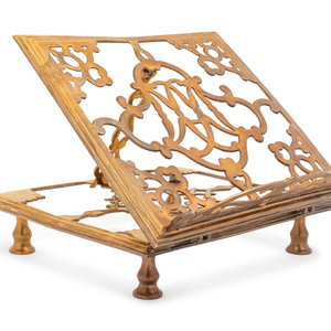 Appraisal: A Continental Brass Book Stand Late th Early th Century