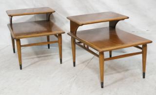 Appraisal: Pr LANE American Modern Step Tables level side tables with