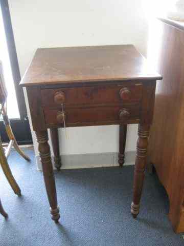 Appraisal: Period Two-Drawer Stand '' tall '' square top