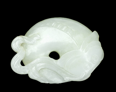 Appraisal: Good Chinese white jade 'fish' carving th century