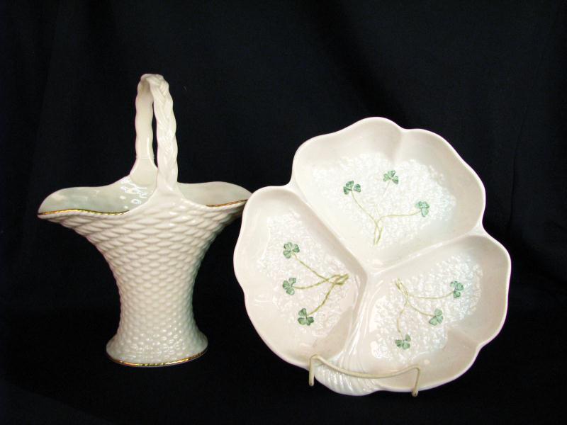 Appraisal: Belleek Plate Lenox Basket including a Belleek ''Fortunes'' party dish