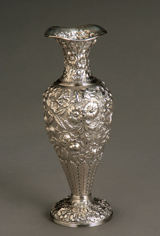 Appraisal: Jacobi Jenkins Inc Repouss Sterling Vase Baltimore - Having an