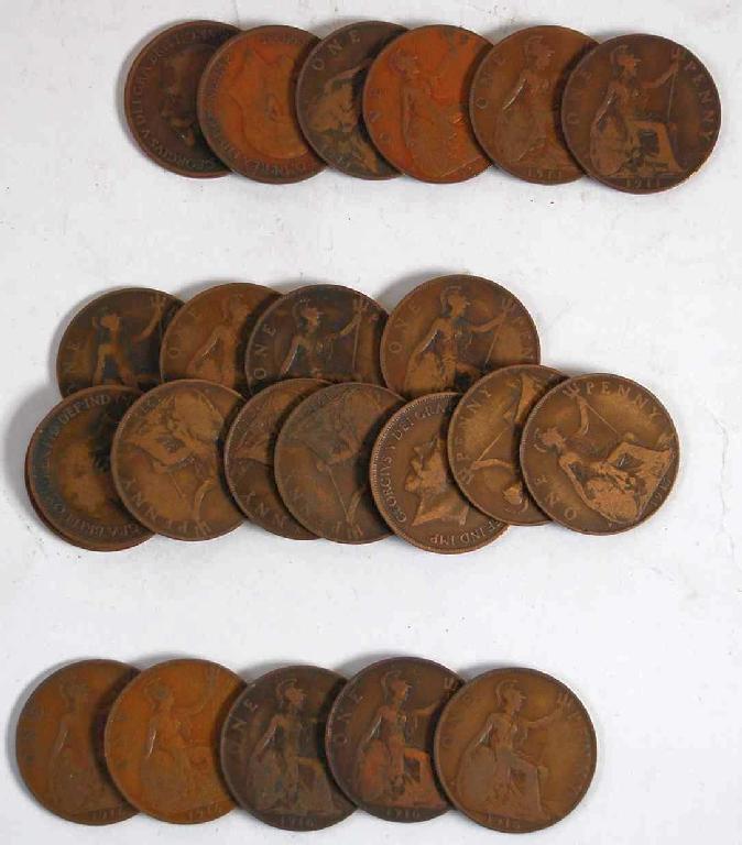 Appraisal: COLLECTION OF GEORGE V PENNIES all minted years - with