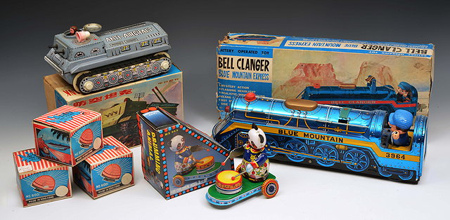 Appraisal: A BATTERY OPERATED BELL CLANGER BLUE MOUNTAIN EXPRESS TIN PLATE