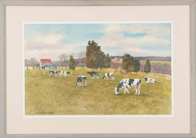 Appraisal: West Amwell Landscape March watercolor x sight SLL Artist American