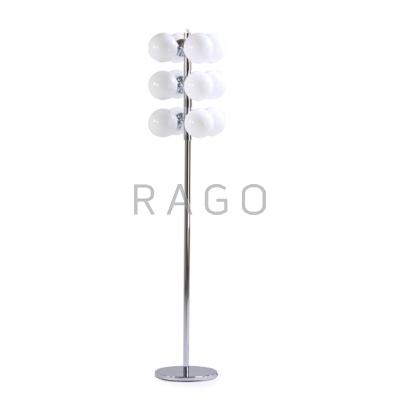 Appraisal: LIGHTOLIER Twelve-light floor lamp USA th c Chromed metal glass