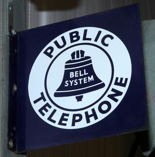 Appraisal: Bell Telephone flange porcelain sign x fine condition Bell Telephone