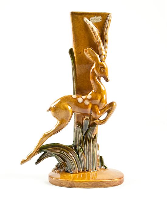 Appraisal: Royal Haeger Prancing Gazelle Vase with Original Label H