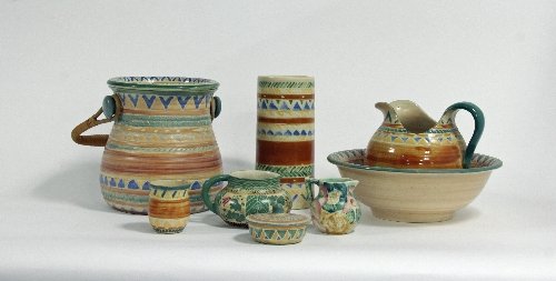 Appraisal: Shorter Son Ltd A quantity of Aswan pattern sgraffito pottery