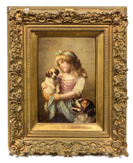 Appraisal: Sale Lot Carl Reichert Austrian - Portrait of Young Girl