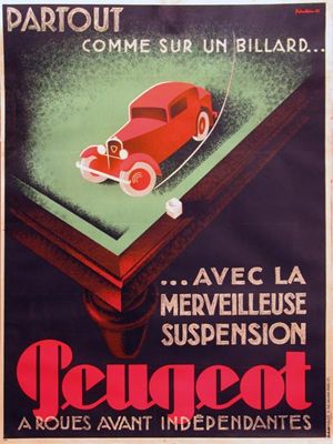 Appraisal: Peugeot Partout Comme Sur Un Billiard ' a lithographic poster