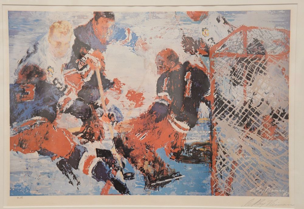 Appraisal: Leroy Neiman Hockey pencil signed artist proof print sight size