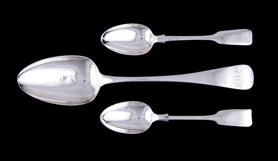 Appraisal: English sterling spoons George III serving spoon London dated L