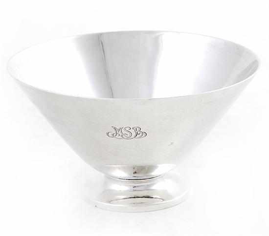 Appraisal: Tiffany Co Art Deco sterling footed bowl dated flared deep