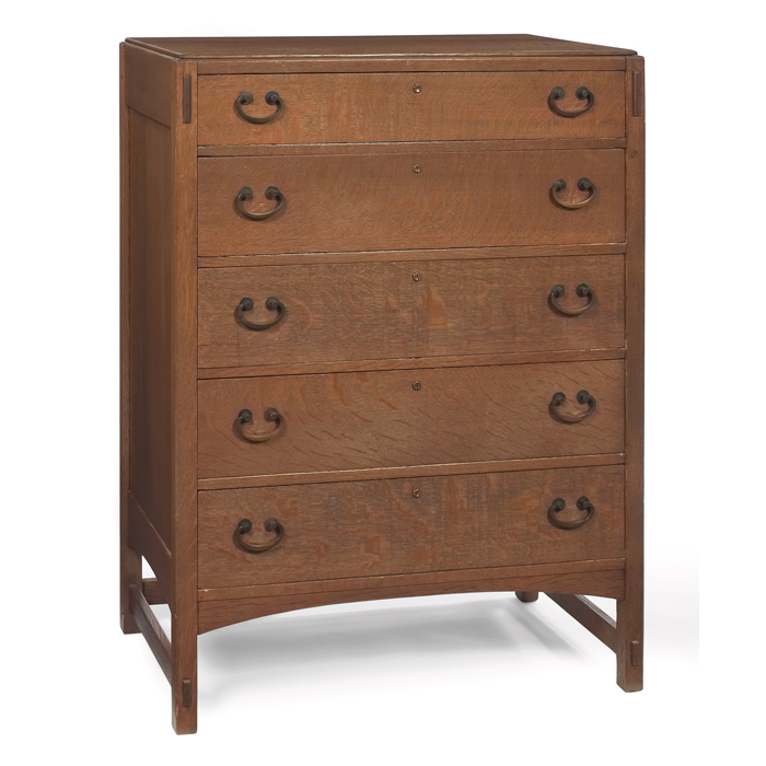 Appraisal: Limbert chest of drawers five full drawers with original copper