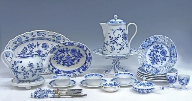 Appraisal: lot of Assembled porcelain tableware in Blue Onion style patterns