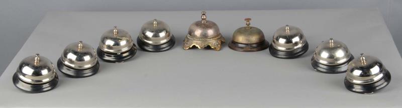 Appraisal: Lot Of Hotel Front Desk Bells Lot of various metal