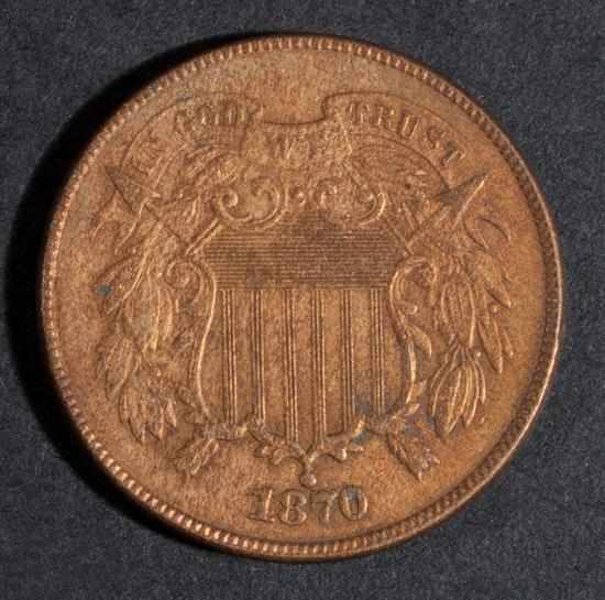 Appraisal: United States bronze two-cent piece MS- Estimate - Register records