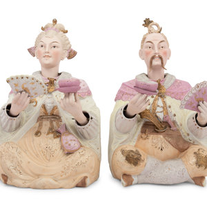 Appraisal: A Pair of German Porcelain Nodder Figures After the Meissen